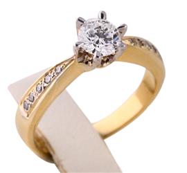 Помолвочное кольцо из желтого золота с бриллиантами 0,60 карат, артикул R-НП 026