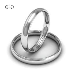 Обручальное кольцо классическое из белого золота, ширина 3 мм, комфортная посадка, артикул R-W635W