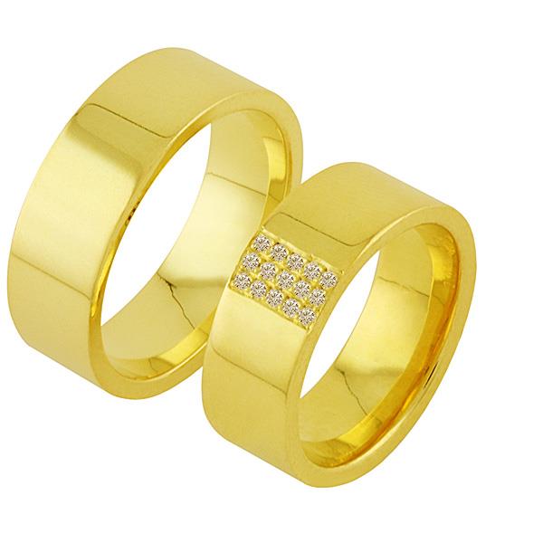 Обручальные кольца с бриллиантами из золота, артикул R-ТС 3190