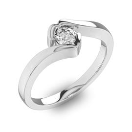 Помолвочное кольцо 1 бриллиантом 0,34 ct 4/5 из белого золота 585°, артикул R-D40648-2