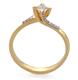 Помолвочное кольцо с бриллиантами 0,28 ct (центр 0,20 ct 5/6, боковые 0,08 ct 4/5) желтое золото