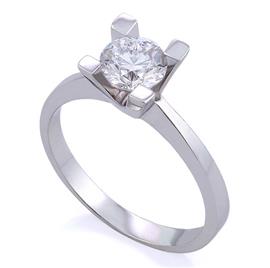Помолвочное кольцо с 1 бриллиантом 0,50 ct 4/5 из белого золота 585°, артикул R-YZ36132-1,0