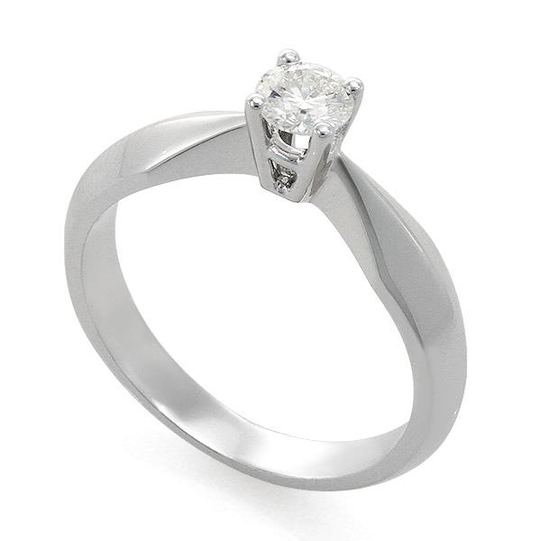 Помолвочное кольцо с 1  бриллиантом 0,34 ct 4/5 белое золото, артикул R-YZ39806