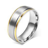Обручальное кольцо дизайнерское из желтого и белого золота, ширина 8 мм, комфортная посадка