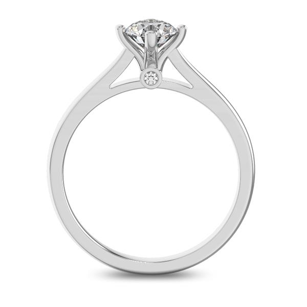 Помолвочное кольцо 1 бриллиантом 0,5 ct 4/5 и 2 бриллиантами 0,02 ct 4/5 из белого золота 585°