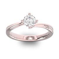 Помолвочное кольцо 1 бриллиантом 0,50 ct 4/5 из розового золота 585°