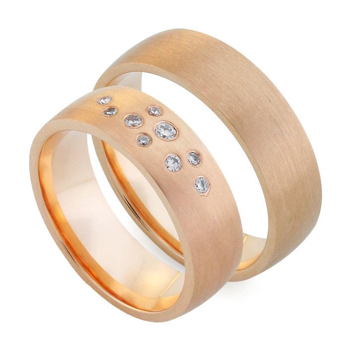 Обручальные кольца парные с бриллиантами из золота 585 пробы, артикул R-80601-3м