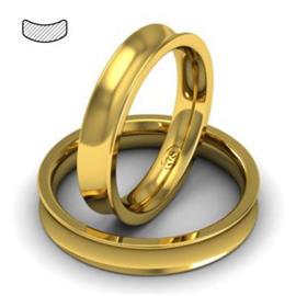 Обручальное кольцо классическое из желтого золота, ширина 4 мм, комфортная посадка, артикул R-W845Y