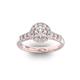 Помолвочное кольцо с 1 бриллиантом 0,45 ct 4/5  и 18 бриллиантами 0,45 ct 4/5 из розового золота 585°