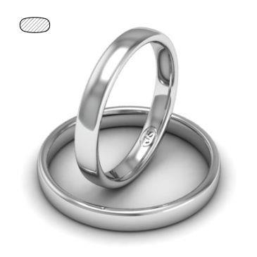 Обручальное кольцо классическое из белого золота, ширина 3 мм, комфортная посадка, артикул R-W335W