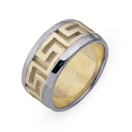 Обручальное кольцо из двухцветного золота 585 пробы, артикул R-СЕ013