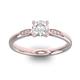 Помолвочное кольцо с 1 бриллиантом 0,45 ct 4/5  и 6 бриллиантами 0,03 ct 4/5 из розового золота 585°