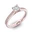 Помолвочное кольцо с 1 бриллиантом 0,35 ct 4/5  и 18 бриллиантами 0,14 ct 4/5 из розового золота 585°, артикул R-D42596-3, цена 108 624,63 ₽