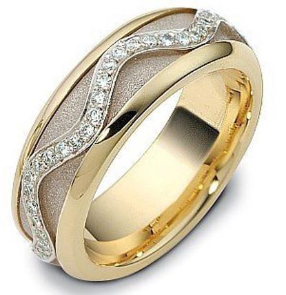 Обручальное кольцо из золота 585 пробы с бриллиантами, серия "Diamond", артикул R-2091