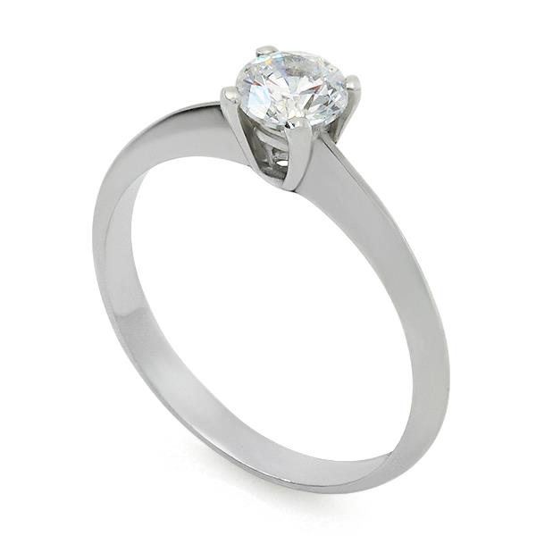 Кольцо с бриллиантом из белого золота 1 карат