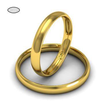 Обручальное кольцо классическое из желтого золота, ширина 3 мм, комфортная посадка, артикул R-W635Y