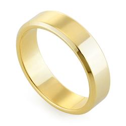Обручальное кольцо классическое из желтого золота, ширина 5 мм, комфортная посадка, артикул R-W955Y