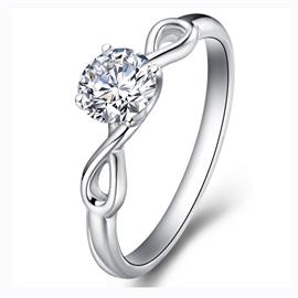 Помолвочное кольцо с 1 бриллиантом 0,23 ct 4/4  из белого золота 585°, артикул R-GGR34-2