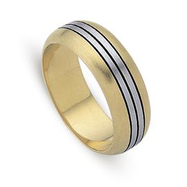 Обручальное кольцо из двухцветного золота 585 пробы, артикул R-ДК 027
