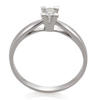 Помолвочное кольцо из белого и золота 750 пробы с 1 бриллиантом 0,13 карат 