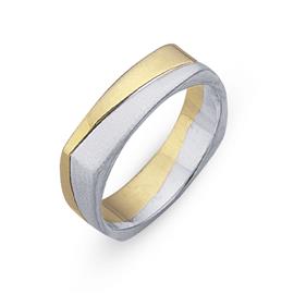 Обручальное кольцо из двухцветного золота 585 пробы, артикул R-СЕ030