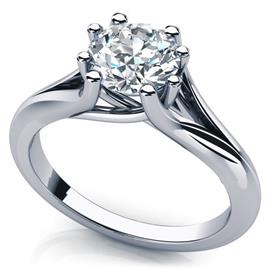 Помолвочное кольцо из белого золота 585°  с 1  бриллиантом 0,40 ct 4/5, артикул R-SY 400
