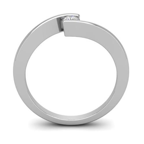Кольцо с 1 бриллиантом 0,11 ct 4/6  из белого золота 585°
