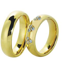 Обручальные кольца парные с бриллиантами серии "Twin Set", артикул R-ТС 0370