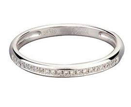 Обручальное кольцо с бриллиантами 0,07 карат белое золото 585 проба, артикул R-11032-4