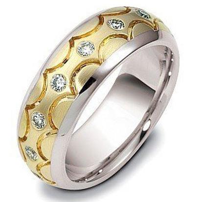 Обручальное кольцо с бриллиантами из золота, серия "Diamond", артикул R-2216/001