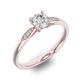 Помолвочное кольцо с 1 бриллиантом 0,45 ct 4/5  и 6 бриллиантами 0,03 ct 4/5 из розового золота 585°