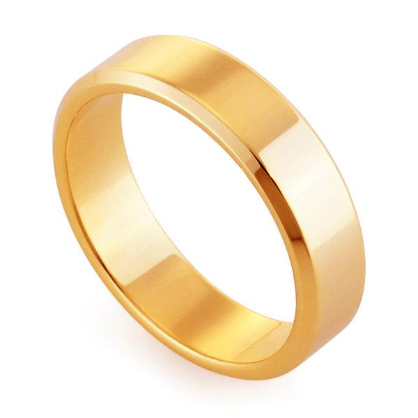 Обручальное кольцо классическое из розового золота, ширина 5 мм, комфортная посадка, артикул R-W955R