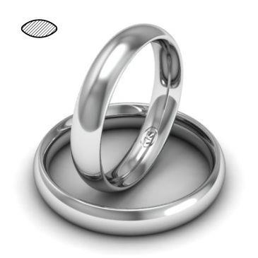 Обручальное кольцо классическое из белого золота, ширина 4 мм, комфортная посадка, артикул R-W645W