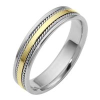 Обручальное кольцо из белого и желтого золота 585 пробы