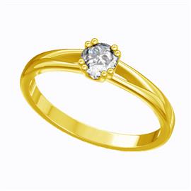 Помолвочное кольцо с 1 бриллиантом 0,21 ct 4/5  из желтого золота 585°, артикул R-D44706-1