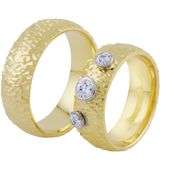 Обручальные кольца с бриллиантами из золота, артикул R-ТС 3999