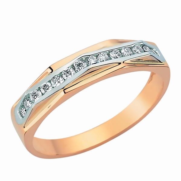 Кольцо с 14 бриллиантами  0,21 ct 3/4 из розового золота, артикул R-DRN12941-001