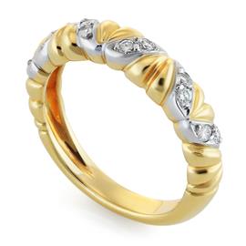 Кольцо с 12 бриллиантами 0,22 ct 3/5 из желтого золота, артикул R-6437