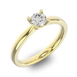 Помолвочное кольцо 1 бриллиантом 0,39 ct 4/5 из желтого золота 585°, артикул R-D36766-1