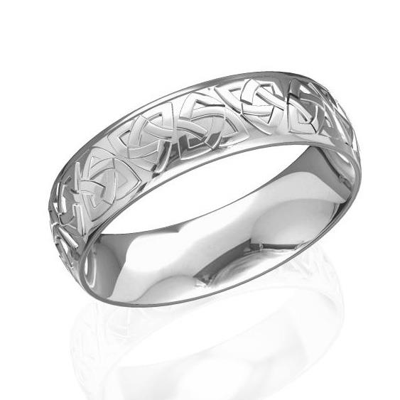 Обручальное кольцо дизайнерское из белого и  розового золота, ширина 6 мм