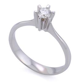 Помолвочное кольцо с 1 бриллиантом 0,74 ct 2/2 белое золото 750° сертификат GIA, артикул R-RO46041