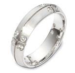 Обручальное кольцо из белого золота 750 пробы с бриллиантами, артикул R-3641/750