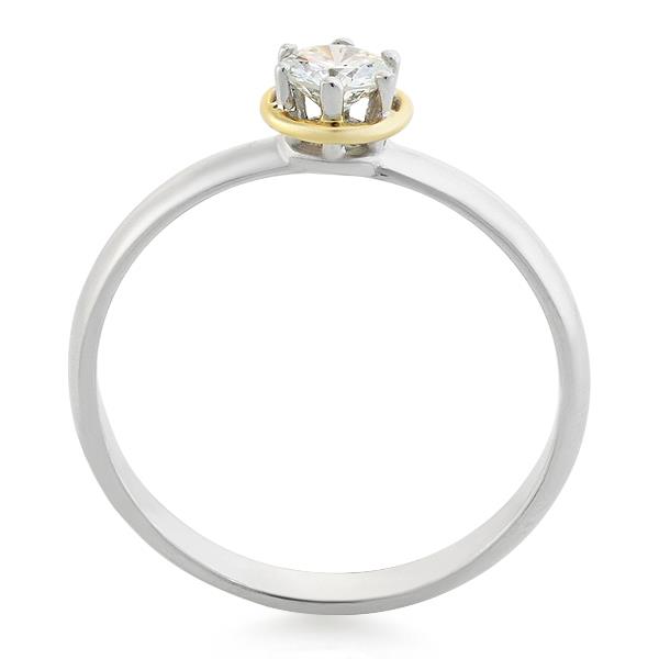 Помолвочное кольцо с 1 бриллиантом 0,24 ct 3/6 белое золото 585°