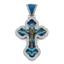 Нательный православный крест  с художественной росписью эмалью и 100 бриллиантами 0,4 ct 4/4 из белого золота, артикул R-КРЭ 0005, цена 129 000,00 ₽