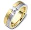 Обручальное кольцо с бриллиантом из белого и желтого золота 858 пробы, серия 