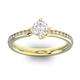 Помолвочное кольцо с 1 бриллиантом 0,45 ct 4/5  и 20 бриллиантами 0,12 ct 4/5 из желтого золота 585°