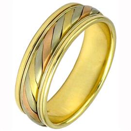 Эксклюзивное обручальное кольцо из золота 585 пробы, артикул R-7005/001