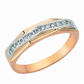 Кольцо с 14 бриллиантами  0,21 ct 3/4 из розового золота, артикул R-DRN12941-001
