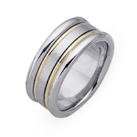Обручальное кольцо из двухцветного золота 585 пробы, артикул R-СЕ011