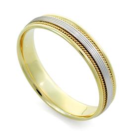 Обручальное кольцо из двухцветного золота 585 пробы, артикул R-V1010м